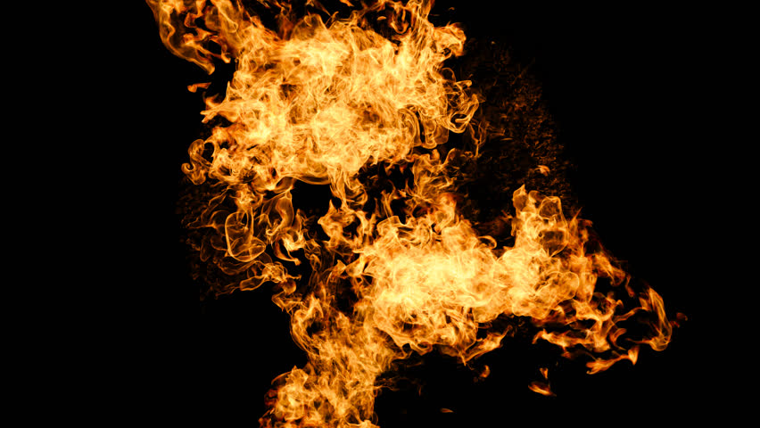 The firestorm is eye-catching, showing a vivid display of energy and violent movement. This video footage with an alpha channel encapsulates the dynamic and intense nature of a raging flame.