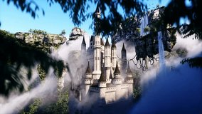 fantasy fairytale flying rocks with castle. Realistic 4k animation. - Powered by Shutterstock - Get 15% off with code: PIKWIZARD15