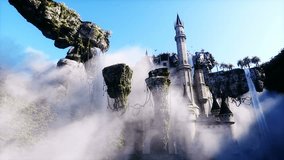 fantasy fairytale flying rocks with castle. Realistic 4k animation. - Powered by Shutterstock - Get 15% off with code: PIKWIZARD15