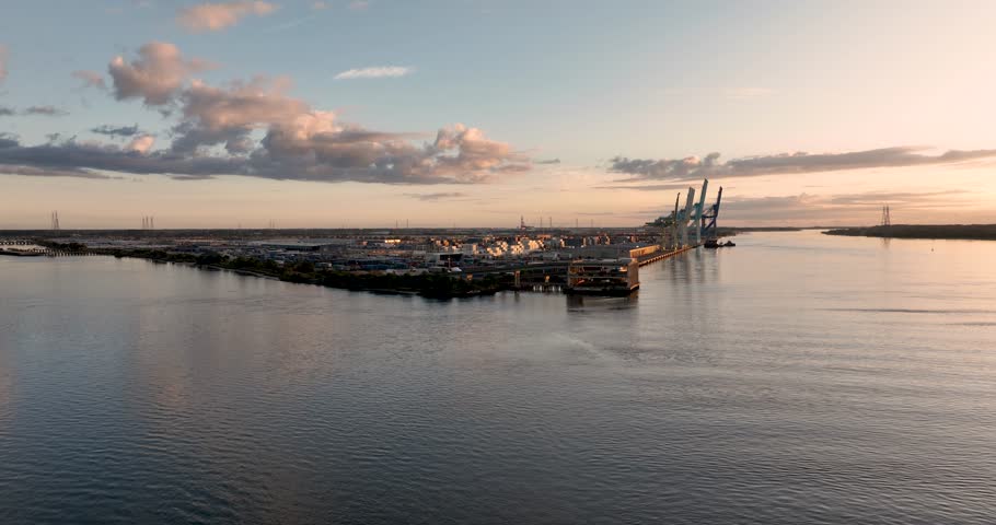 Aerial view of the Blount Island Marine Terminal in Jacksonville, FL.