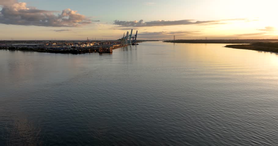 Aerial view of the Blount Island Marine Terminal in Jacksonville, FL.