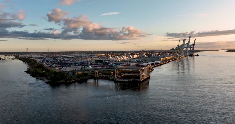 Aerial view of the Blount Island Marine Terminal in Jacksonville, FL.
