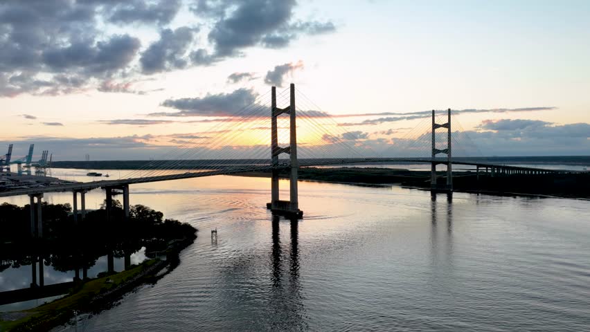 Hyper-lapse of the Dame Point Bridge in Jacksonville, FL during sunrise.