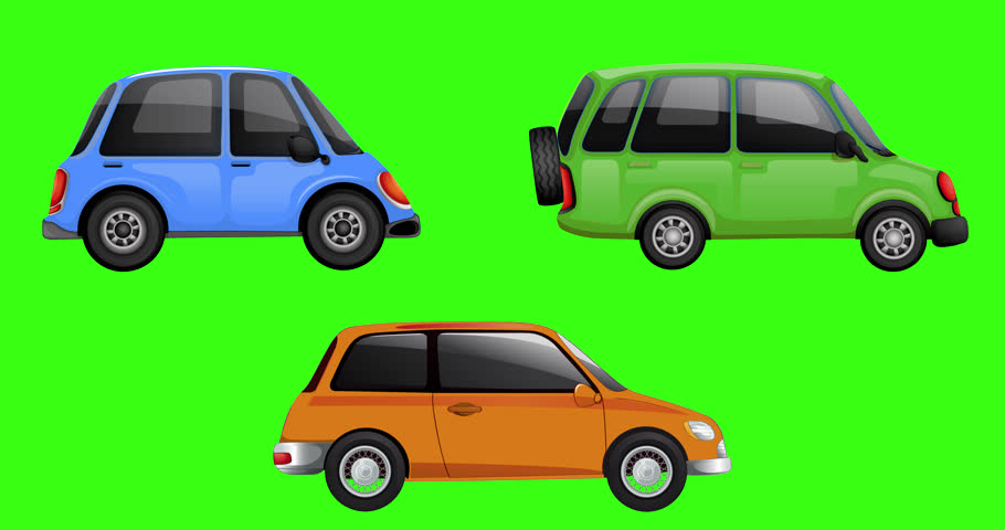 car green orange blue side view wheel rotating moving 4k resolution