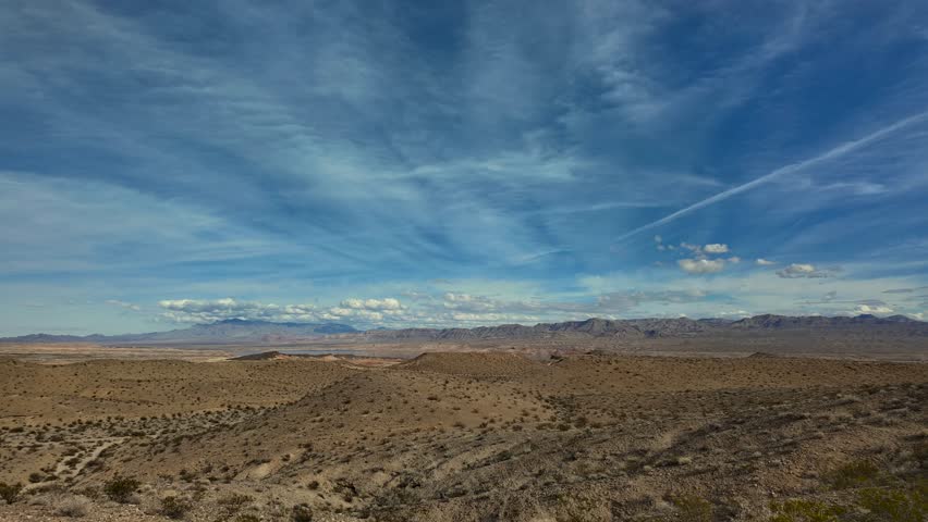 fast-moving clouds over the desert
