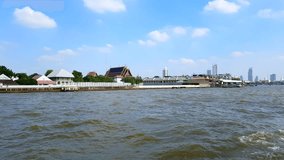 Long tail boat running on the Chao Phraya River