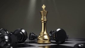 Business concept Strategy of golden Chess Game, 3d animation. - Powered by Shutterstock - Get 15% off with code: PIKWIZARD15