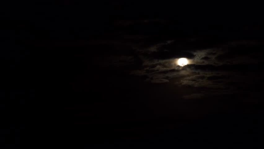 Full moon at night on dark sky moonlight 4K