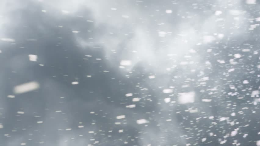 View of snowflakes falling in a storm