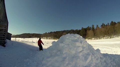Skier Doing Extreme Frontflip Stock Video