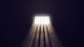 Prison cell interior, sunrays coming through a barred window. Freedom concept - Powered by Shutterstock - Get 15% off with code: PIKWIZARD15