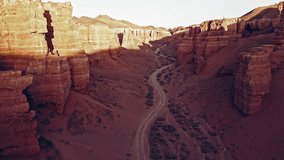 Charyn. Kazakhstan. Charyn canyon aerial video from a quadcopter.