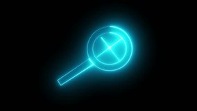 Neon magnify glass simple icon and search bar neon icon search tool magnify zoom in and plus icon.
