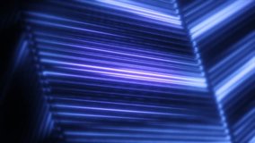 Blue glowing neon lines abstract tech futuristic motion background. Seamless video animation 4K