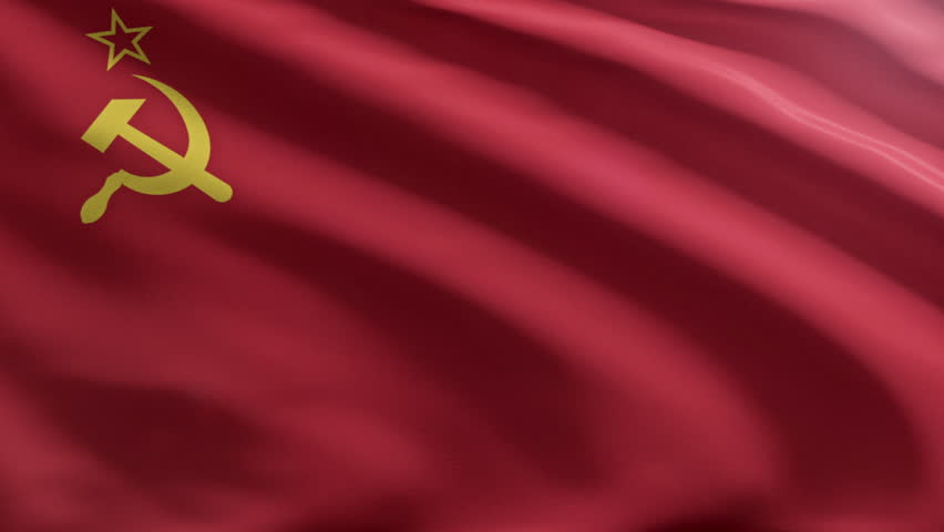 Waving the red flag of the communist Union of Soviet Socialist Republics. Fluttering the communist soviet country flag. Soviet flag with sickle and a hammer communist symbol. National emblem. Flagpole Royalty-Free Stock Footage #3418127037