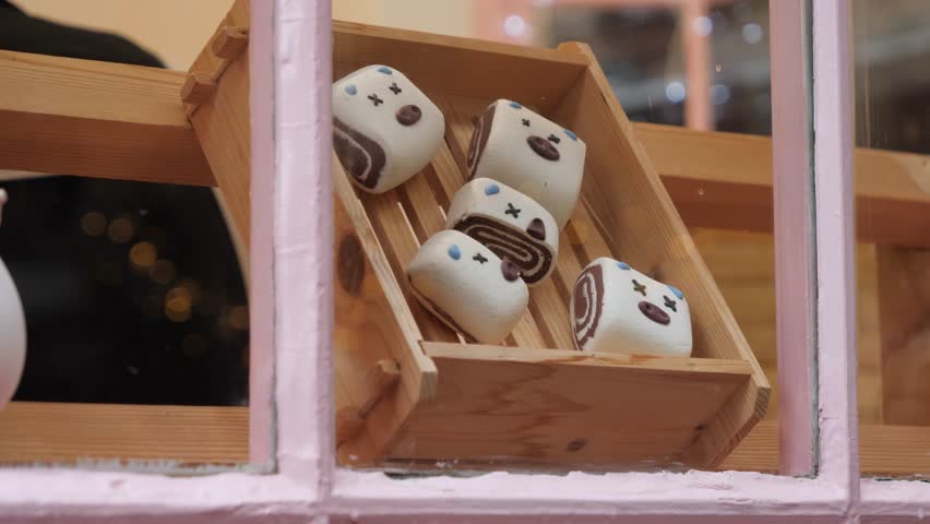 Cute pastries through the window.