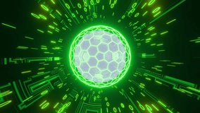 Seamless loop abstract global digital network. Green Network connection structure. Digital background. Binary code. Abstract digital disco ball. music performance. animation. stage visual - Powered by Shutterstock - Get 15% off with code: PIKWIZARD15