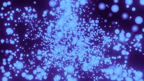 Abstract motion background shining blue particles. Shimmering Glittering Particles With Bokeh. New year and Christmas 2023, 2024 background. Seamless 4K loop video. dust bokeh glitter awards dust