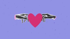 Concept of cycles of love. Hands holding heart, heart is broken and then heart is full of love. Contemporary digital art collage animation. - Powered by Shutterstock - Get 15% off with code: PIKWIZARD15