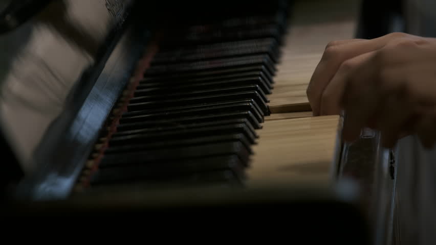 Girl's hands with musical notes classical music on old vintage piano. Piano Keys Piano lesson, Pianist, Music. Cinematic 4k slow motion Royalty-Free Stock Footage #3418233403