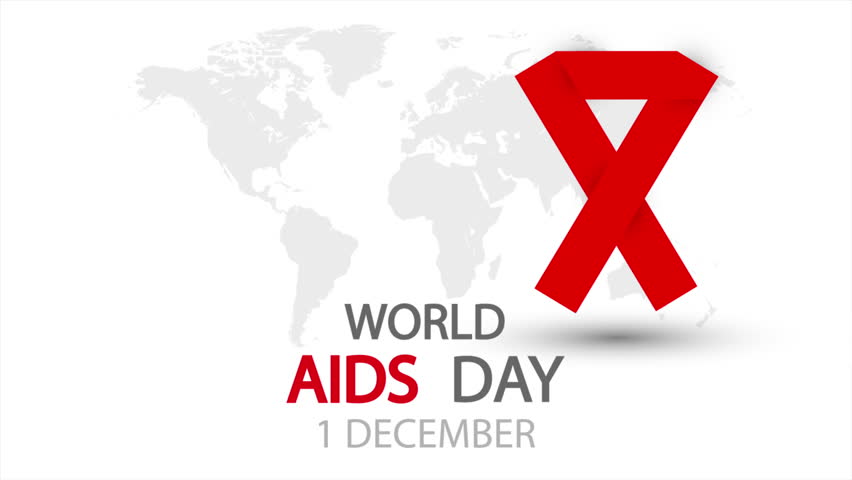 World AIDS Day 1st December red ribbon world map, art video illustration. Royalty-Free Stock Footage #3418248805
