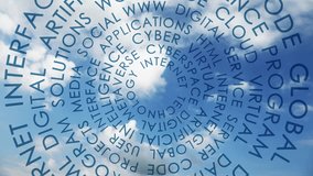 Metaverse circle word cloud on blue sky time lapse. - Powered by Shutterstock - Get 15% off with code: PIKWIZARD15