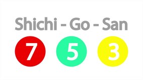 Shichi go san typography, art video illustration.