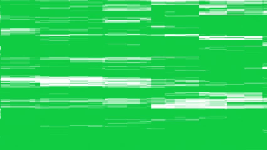 Glitch. Video Damage on a green screen. Glitch effect on green screen.