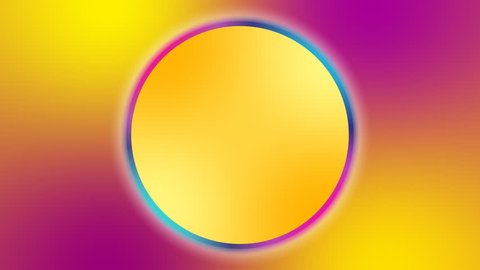 Gold yellow magenta background with spectrum color circle and radio signal waves. Expanding concentric circles radiating out from the center. Blur effect. Stock Video