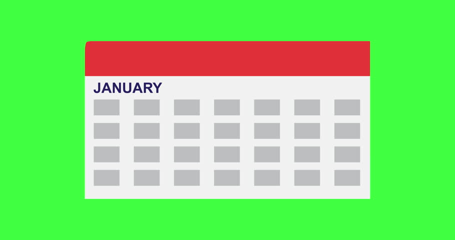 Calendar animation on green background, year calendar. Time Running Concept. 4k Animation. Green screen background Royalty-Free Stock Footage #3418507557