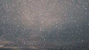 timelapse of snow fall on cloudiness scene bg - loop video