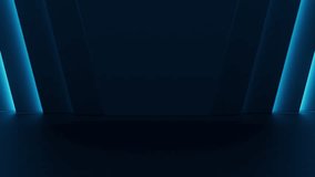 Beautiful abstract background with blue lights animation. Bright neon motion texture for technology concept design. Futuristic virtual stage for product showcase. Seamless loop. - Powered by Shutterstock - Get 15% off with code: PIKWIZARD15