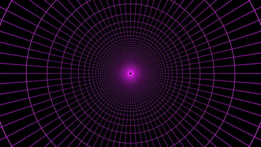 Flying in a Neon Purple grid tunnel on a black background in a 80's style. Seamless loop 4K. - Powered by Shutterstock - Get 15% off with code: PIKWIZARD15