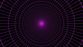 Flying in a Neon Purple grid tunnel on a black background in a 80's style. Seamless loop 4K. - Powered by Shutterstock - Get 15% off with code: PIKWIZARD15