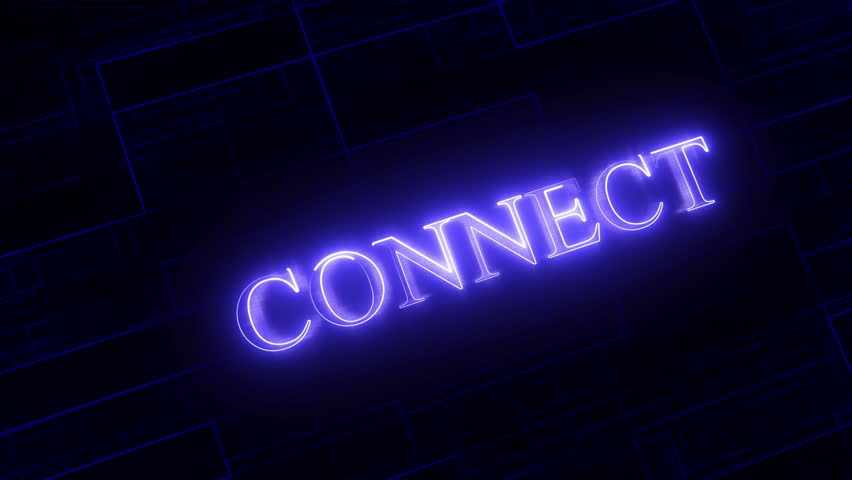 Connect Text sign Loop animation . Connect text animation on blue digital technology background. Royalty-Free Stock Footage #3418863215