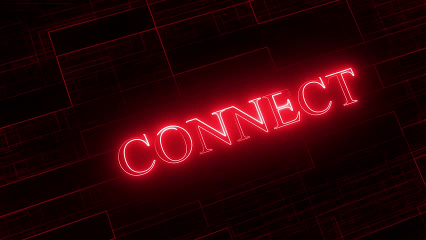 Connect Text sign Loop animation . Connect text animation on red digital technology background. Royalty-Free Stock Footage #3418863303