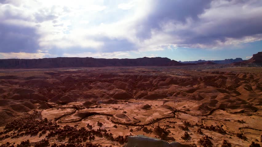 Desert Canyon Utah USA. Cinematic aerial view. Drone footage. Utah landscape from above. Traveling around USA. The most famous places of USA.