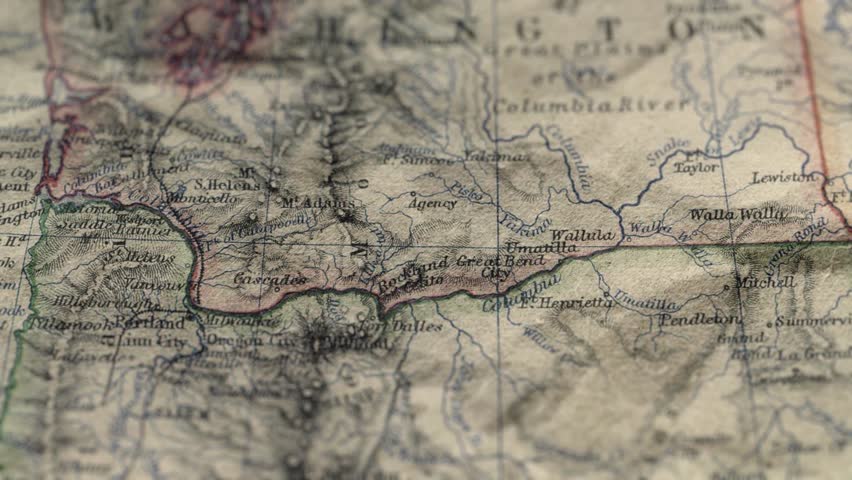 Washington Old Paper Map USA, Slider Shot, 17 January 2024, Ukraine