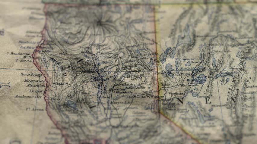California Old Paper Map USA, Slider Shot, 17 January 2024, Ukraine