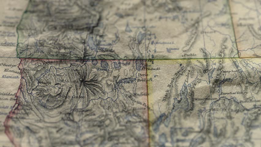 Oregon Old Paper Map USA, Slider Shot, 17 January 2024, Ukraine