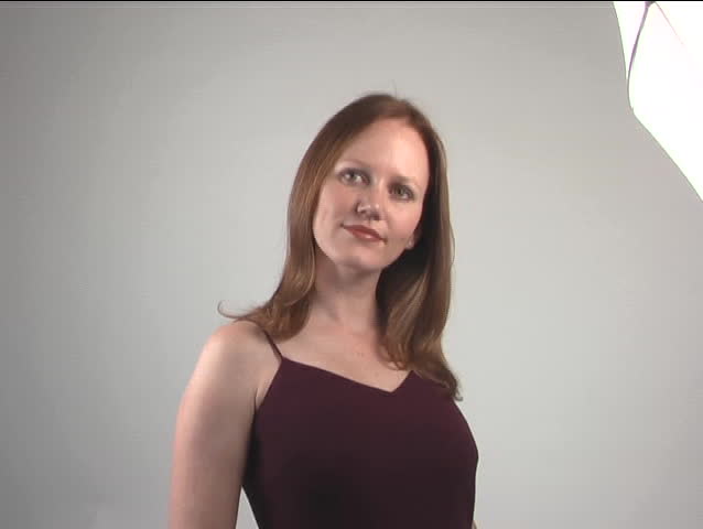 Female Studio Model In A Black Dress