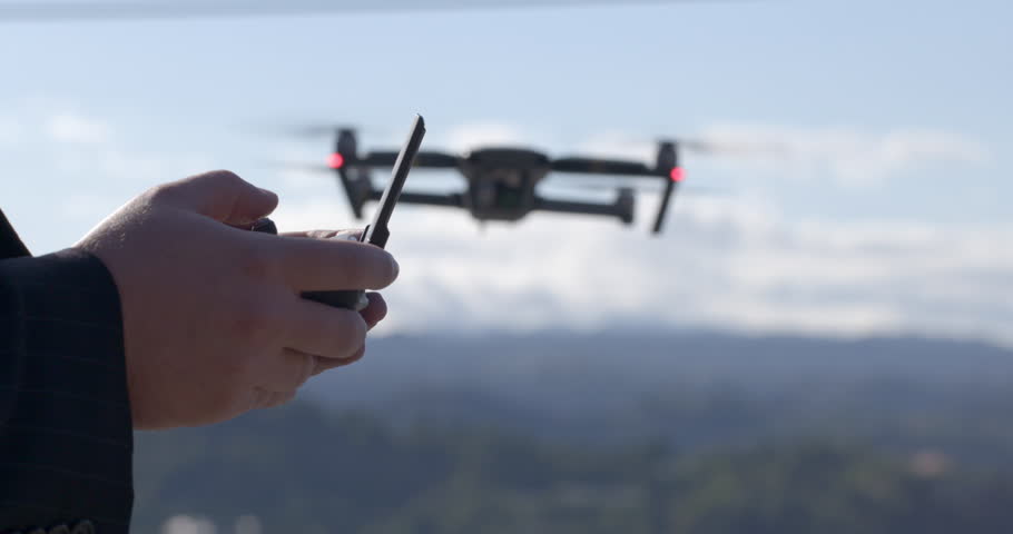 Close view of drone pilot