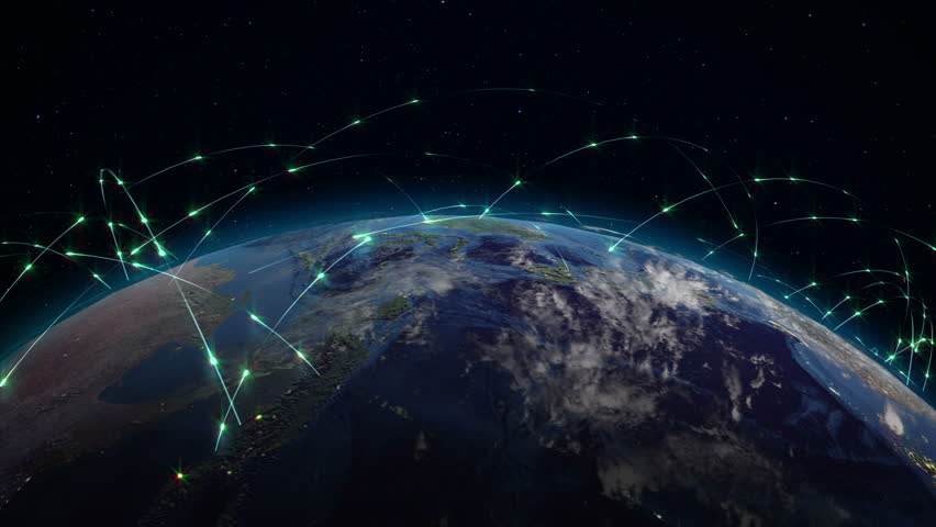 Abstract concept of global network. Internet and global communications, global business and transport communications of the Earth | Shutterstock HD Video #34193053