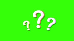 question mark animation pop up question mark flat and 3d green screen  looping 4k question mark confused dizzy - Powered by Shutterstock - Get 15% off with code: PIKWIZARD15
