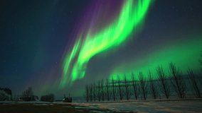 Norther Lights with stars in motion in Iceland at night, Aurora green loop winter - Powered by Shutterstock - Get 15% off with code: PIKWIZARD15