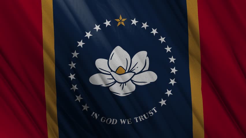 Mississippi Waving Flag. National 3d Mississippi Flag Waving. Mississippi Flag 4k Resolution Background. Mississippi Flag Closeup