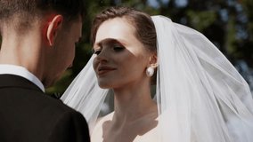 Stylish couple in love posing at a wedding photo shoot. Wedding day concept. 4k - Powered by Shutterstock - Get 15% off with code: PIKWIZARD15