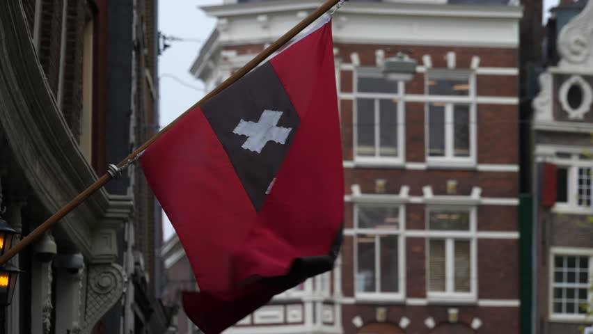 Official flag of the city of Amsterdam (Netherlands)