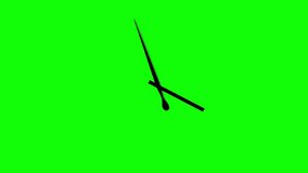 Wall clock with moving arrows. Alpha channel with green background for keying. Clock time lapse animation. - Powered by Shutterstock - Get 15% off with code: PIKWIZARD15