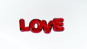3D render of LOVE letters with heart in the form of inflated balloons hanging in the air with red glassy material on light background, 4K animated valentine's day template - Powered by Shutterstock - Get 15% off with code: PIKWIZARD15